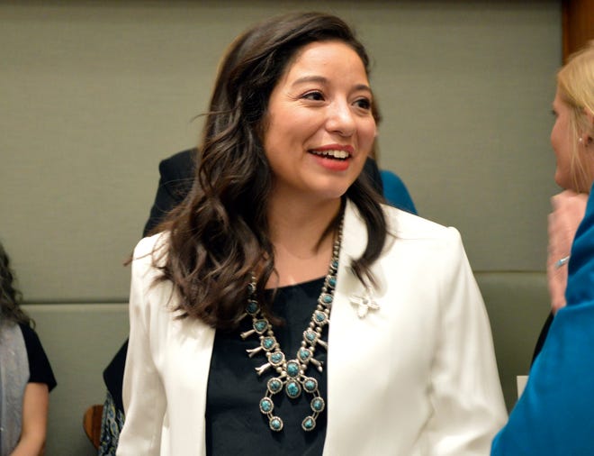 'New Mexico state Rep. Andrea Romero, D-Santa Fe, seen in a Jan. 15, 2019 file photo, is a co-sponsor of the Cannabis Regulation Act, H.B. 12, which got a 